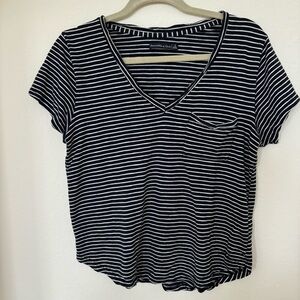 Blue and white striped tee shirt from Abercrombie & Fitch